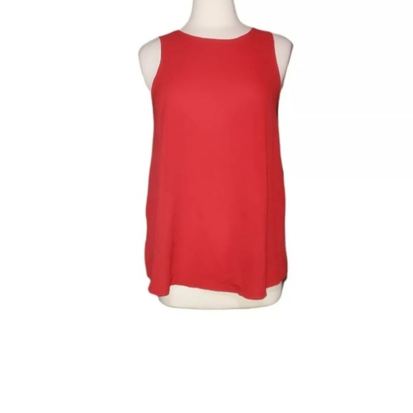 Paper Crane S Red Tank Top Polyester Flowy Boho shirt Blouse - Picture 1 of 3